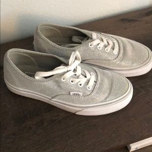Silver glitter Vans